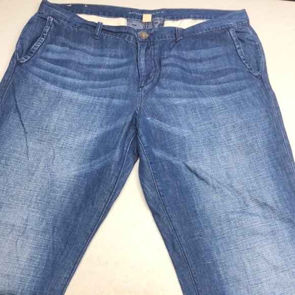 LINEN BLEND BANANA REPUBLIC WIDE LEG JEANS 32x30 - Picture 6 of 12
